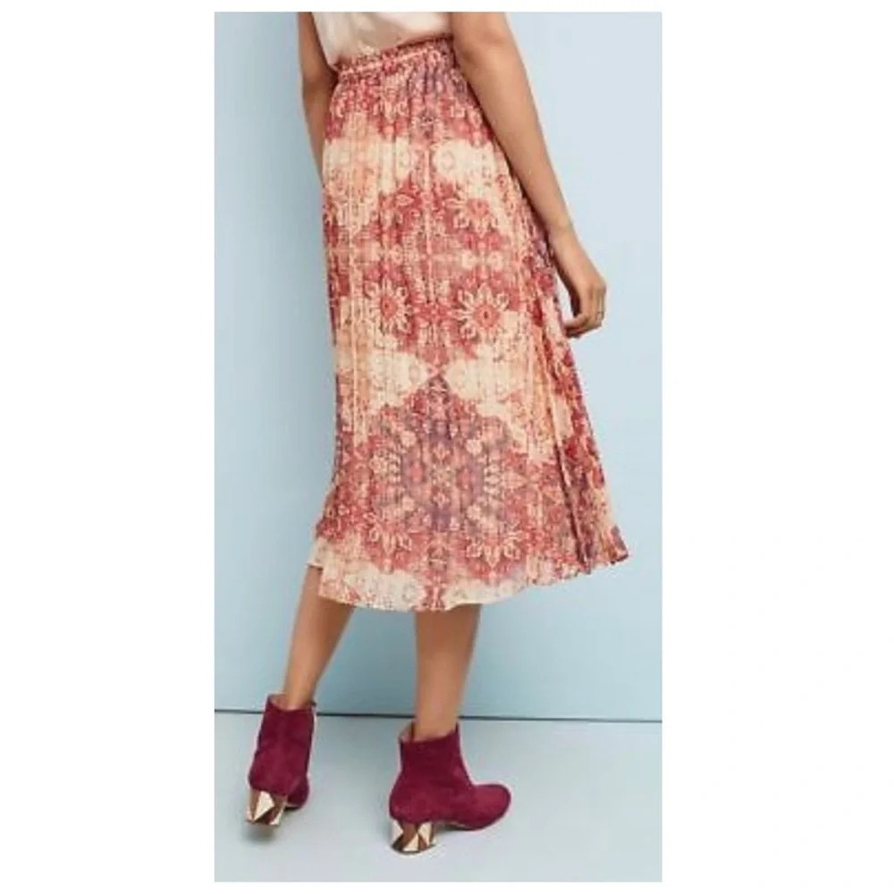 NWT Anthropologie Akemi + Kin Laurel Canyon Pleated Midi Skirt Size Small